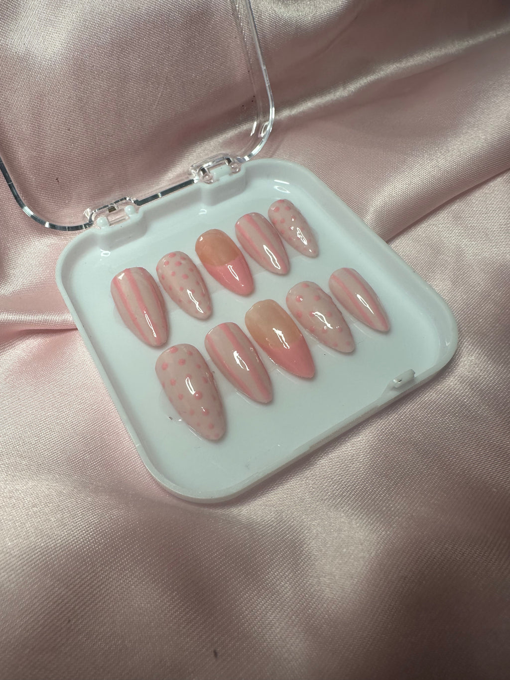 Pink Press on Nails