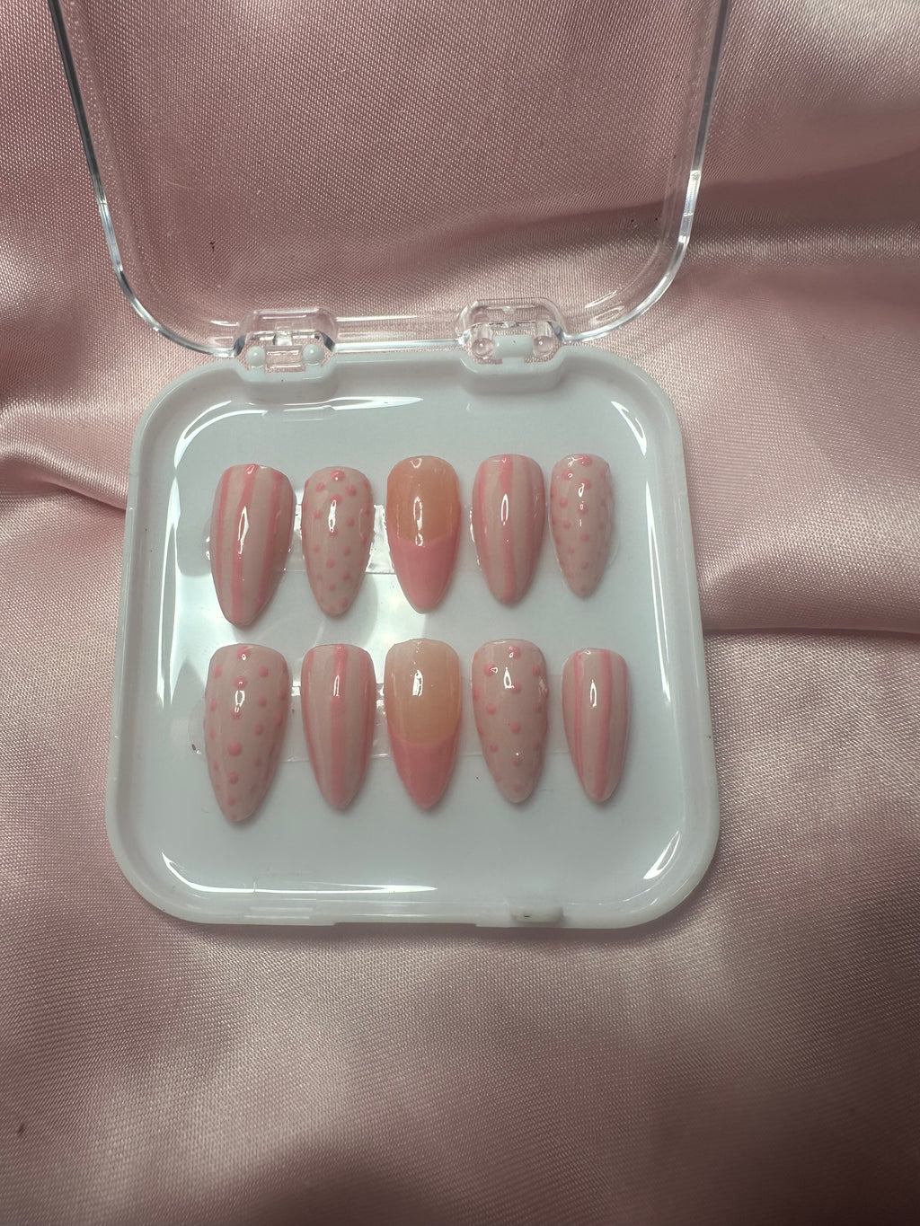 Pink Press on Nails