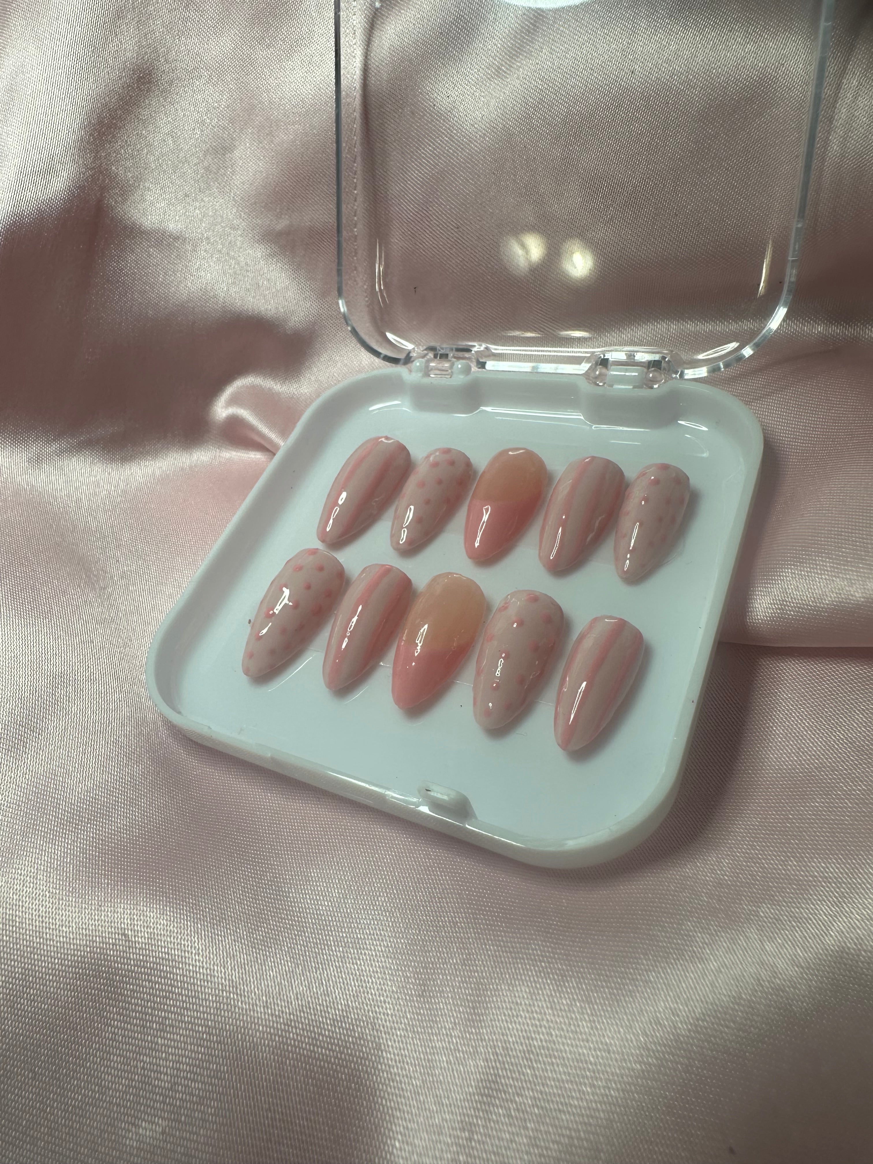 Pink Press on Nails
