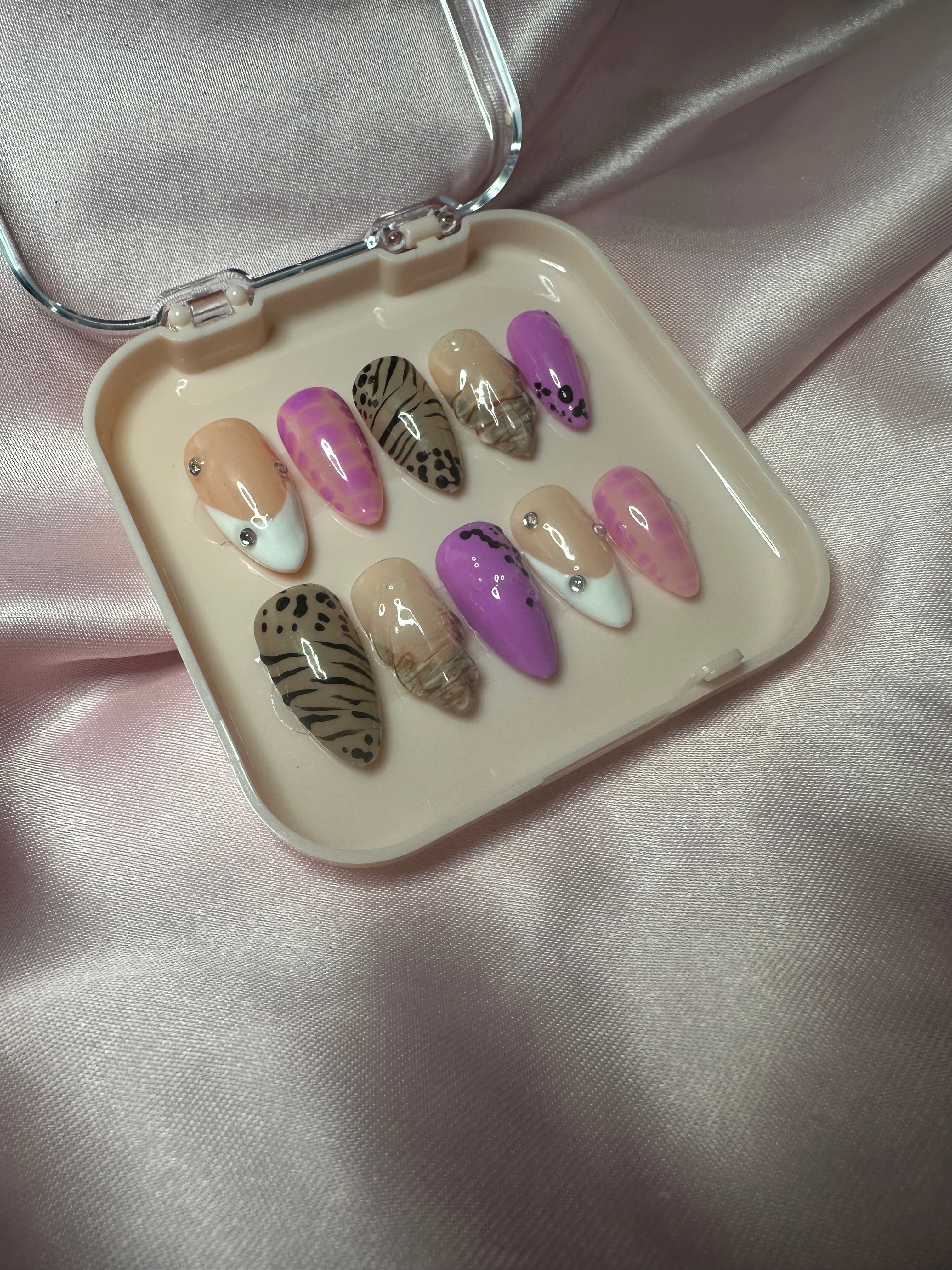 Purple Animal Print Press on Nails