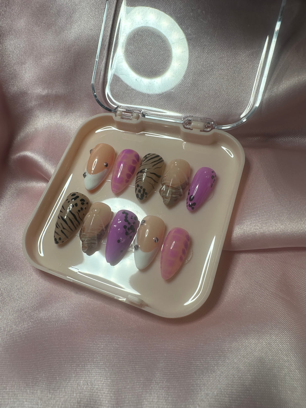 Purple Animal Print Press on Nails