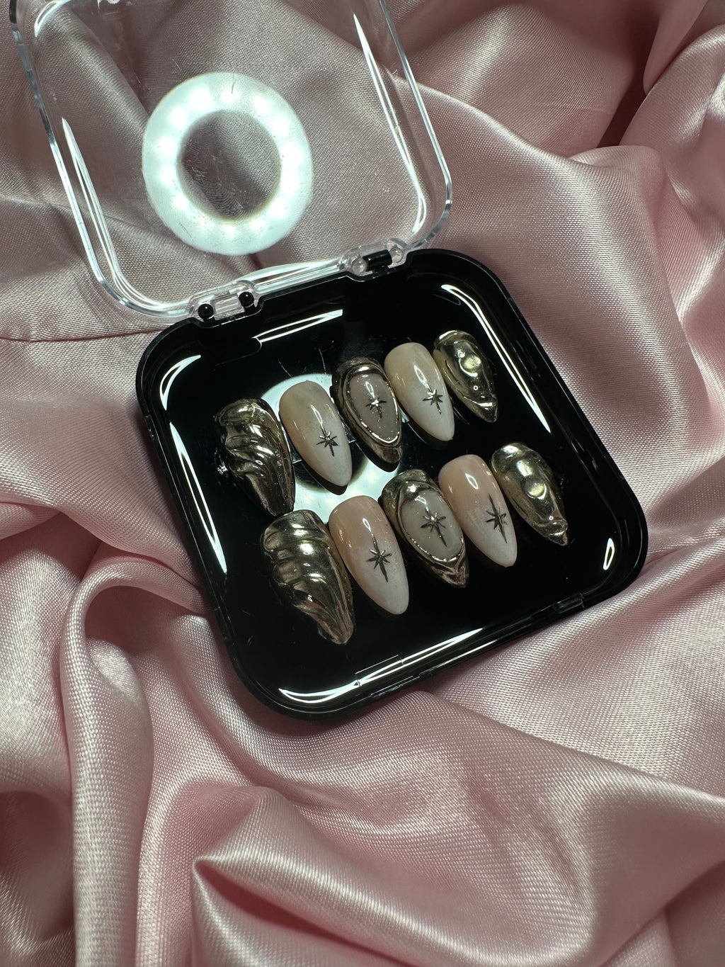 Gold Press on Nails