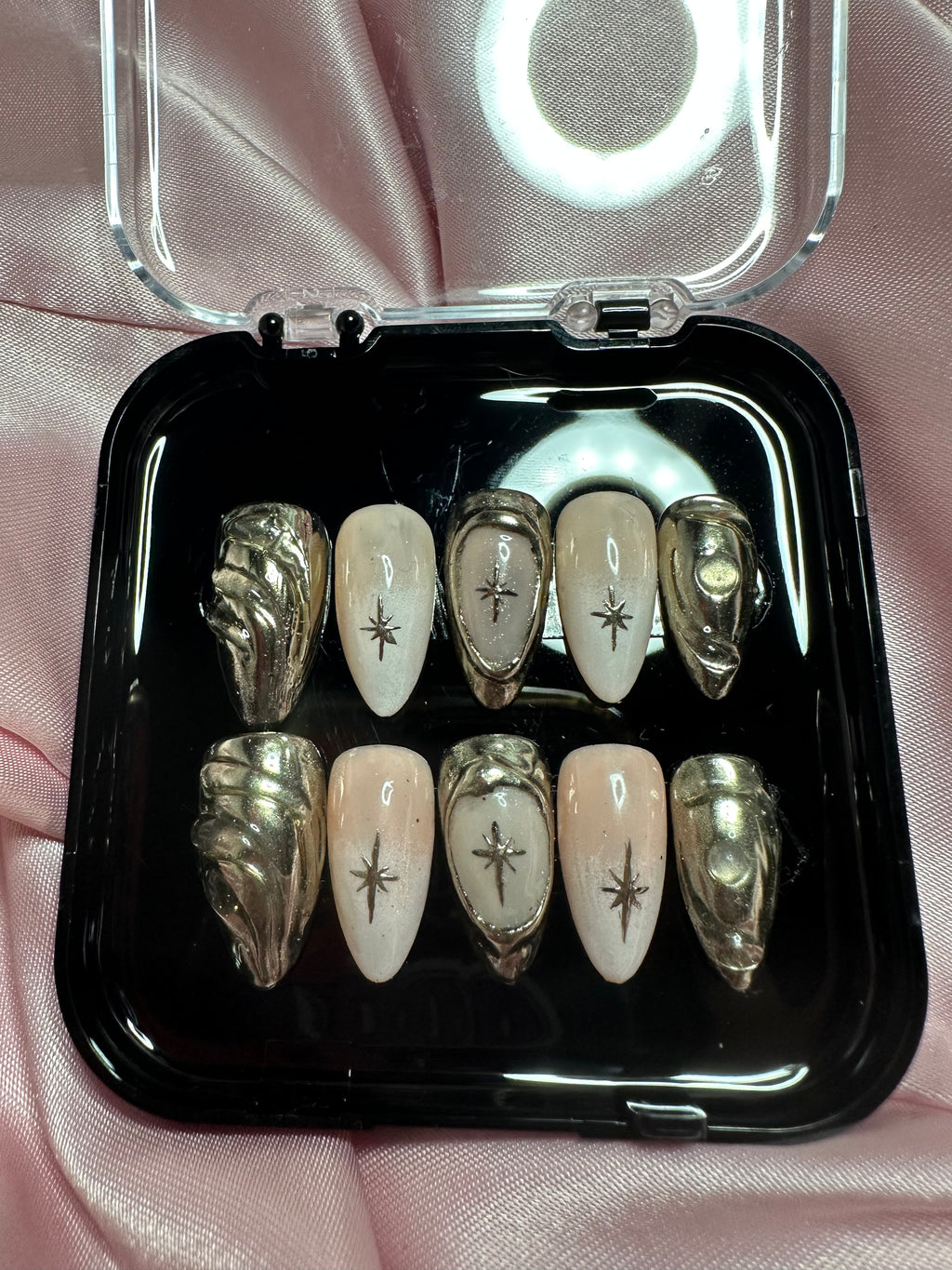 Gold Press on Nails
