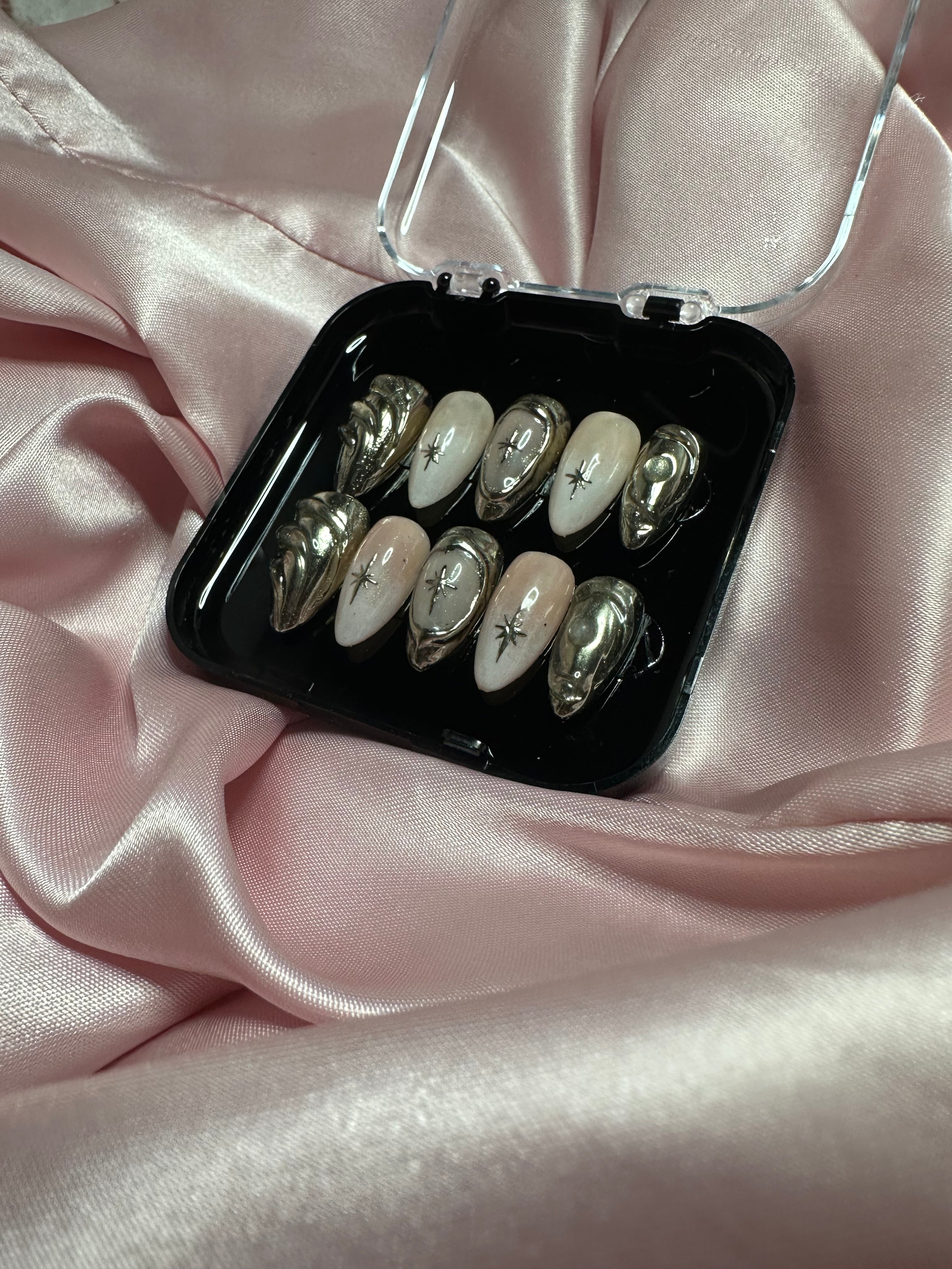 Gold Press on Nails